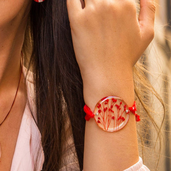 Red Flowers Bracelet