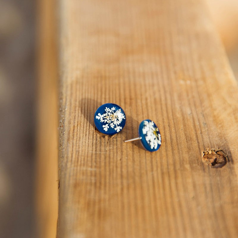 Pendientes Anis Azul Tuerca
