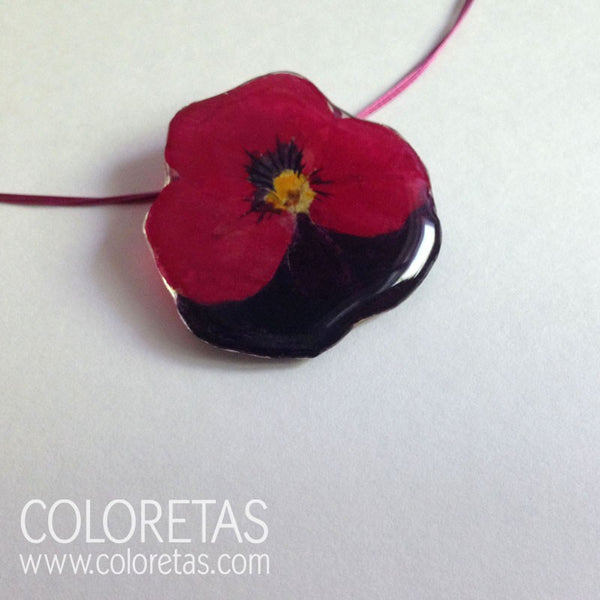 Red Pansy Pendant