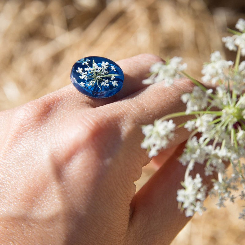 Anillo flor de Anis Azul regulable