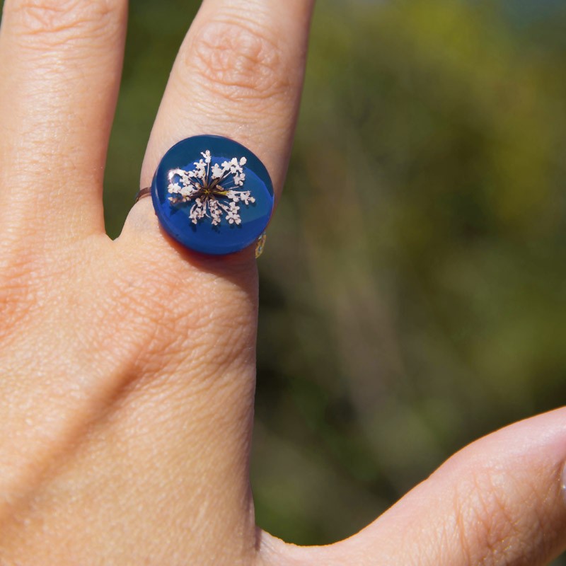 Anillo flor de Anis Azul regulable