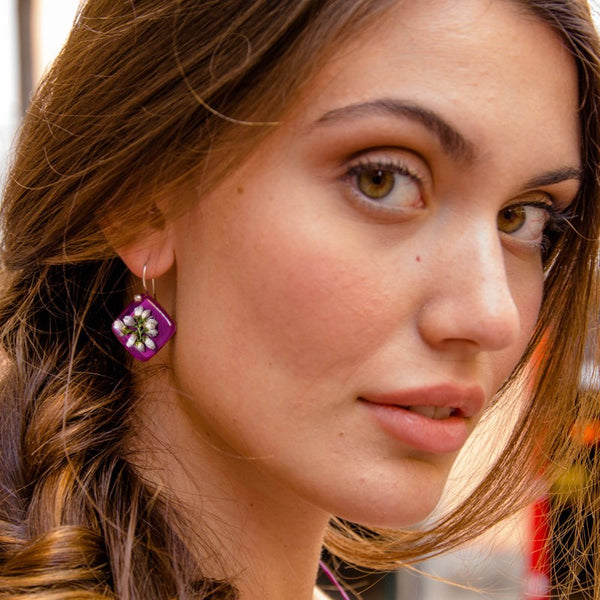 Purple Heather Hook Earrings