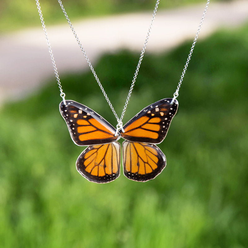 2 Monarch Butterfly Necklace