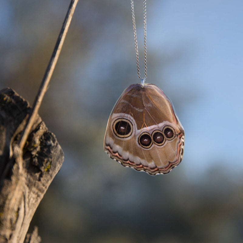 Morpho Peleides Lower Wing Butterfly Pendant