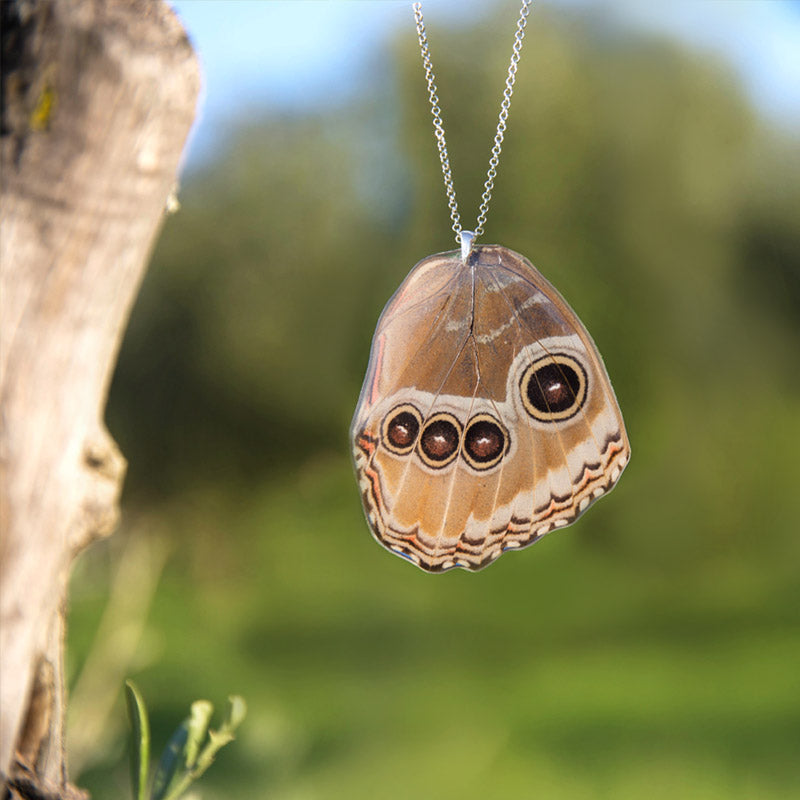 Morpho Peleides Lower Wing Butterfly Pendant