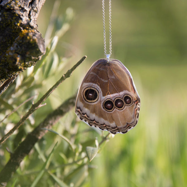 Morpho Peleides Lower Wing Butterfly Pendant