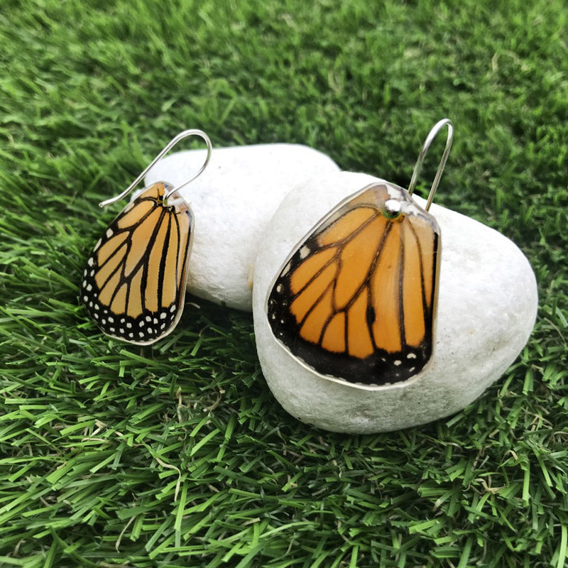 Monarch Butterfly Lower Wing Earrings