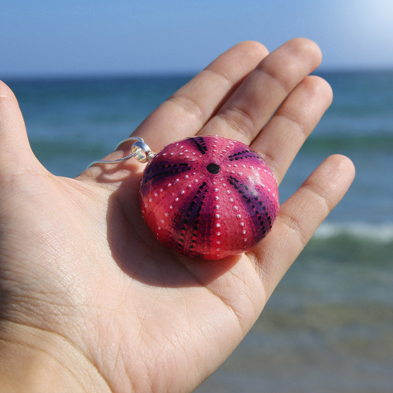 Long Fuchsia Sea Urchin Pendant