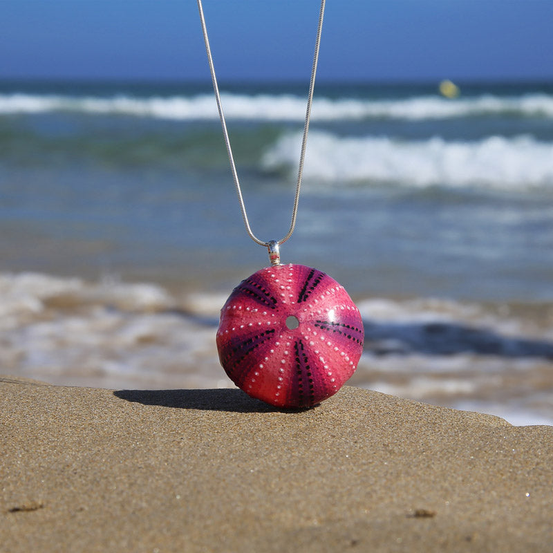 Long Fuchsia Sea Urchin Pendant