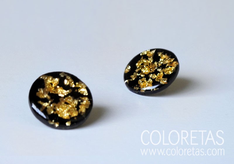 Pendientes chispas negros grandes